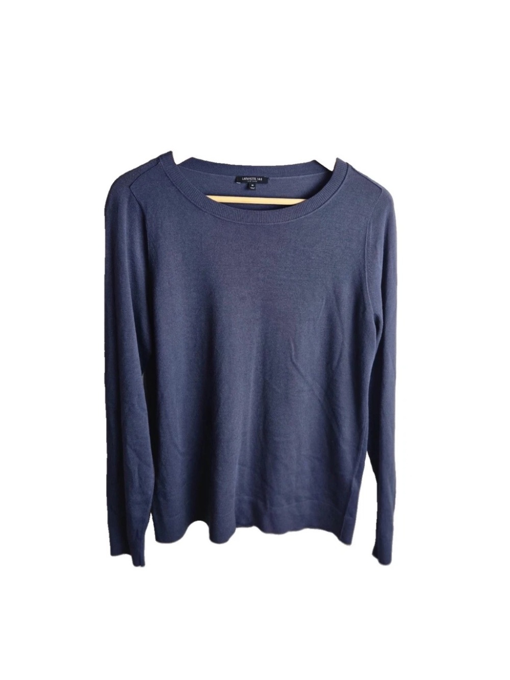 Lafayette 148 Blue Long Sleeve M Sweater Pullover Crew Neck Top Women’s